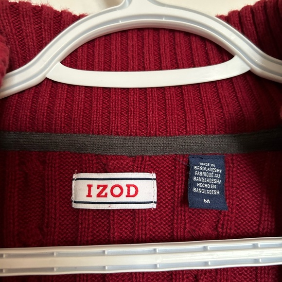 IZOD Men’s Cable Knit Quarter Zip - Picture 2 of 2